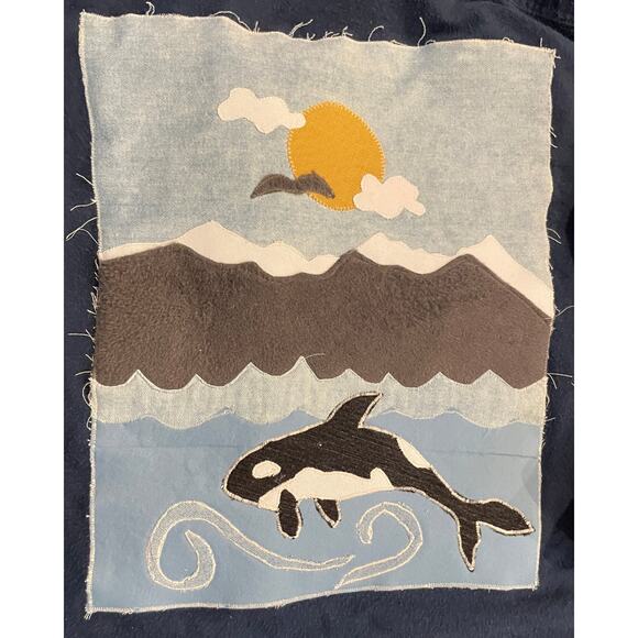 XL Upcycled Cotton Shirt Landscape Orca Granola - Picture 5 of 5